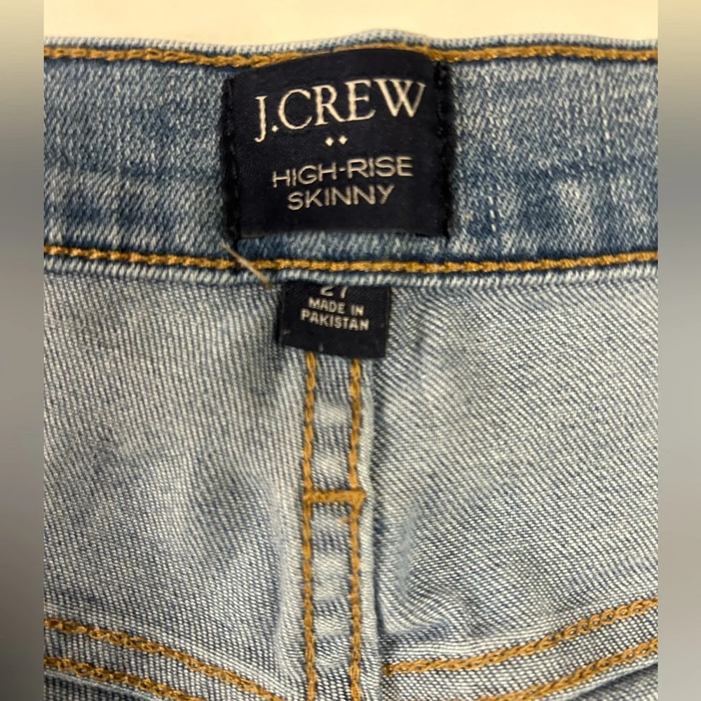 J CREW Women's High Rise Skinny Light Wash Jeans Size 27 - Picture 2 of 12